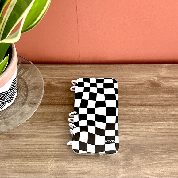Other - iPhone 14 Pro Max Checkerboard Black White Checker Notebook Style Phone Case